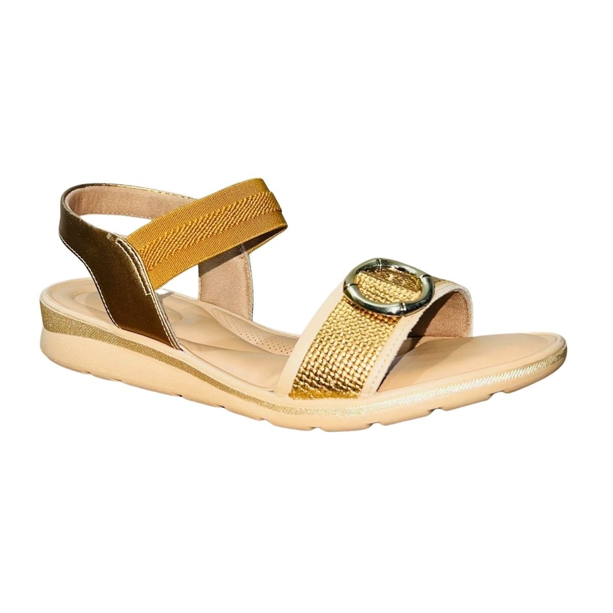 Sandália Papete de Couro Feminino Usaflex MA0303003 Bronze Dourado 2