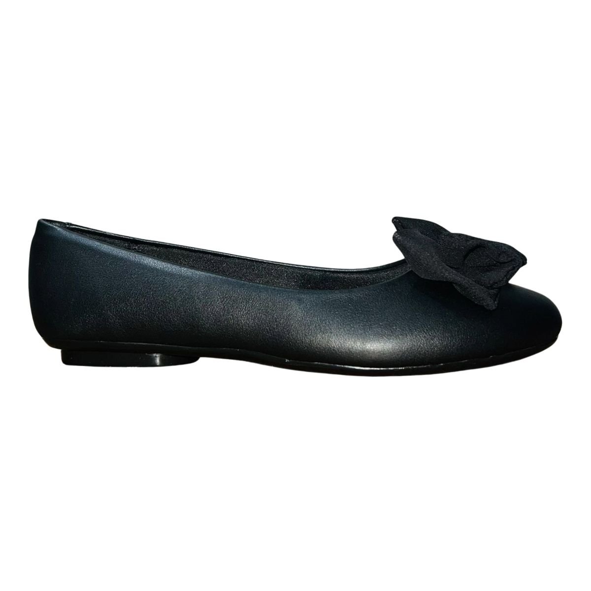 Sapatilha Casual Bico Arredondado com Laço Feminino Moleca 5094.1702 Preto