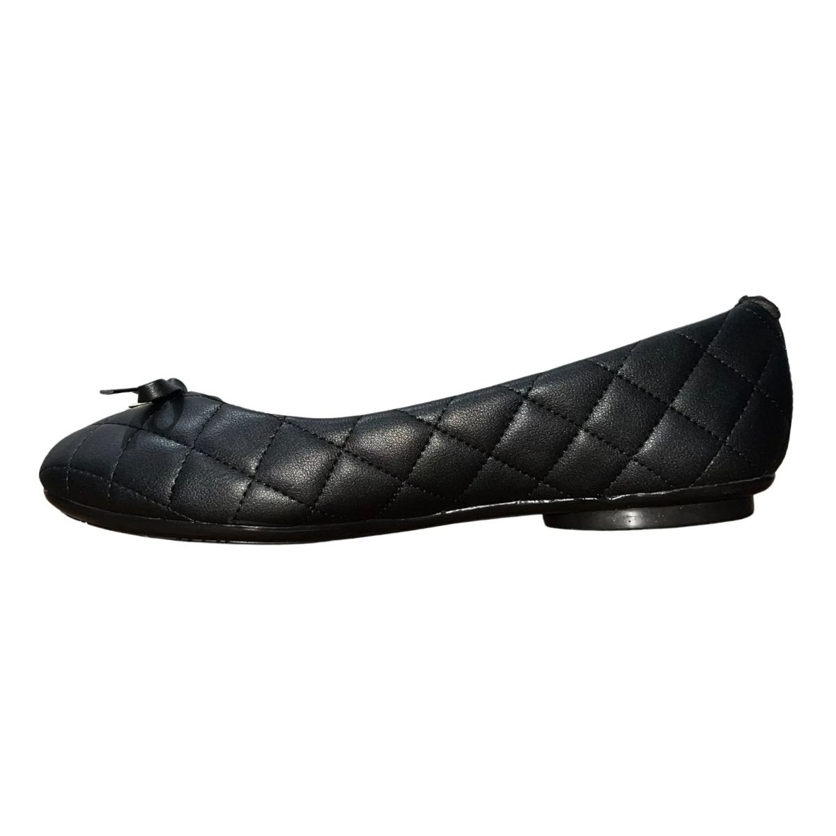 Sapatilha Casual Bico Arredondado Matelassê com Laço Feminino Moleca 5094.1701 Preto Preto 4