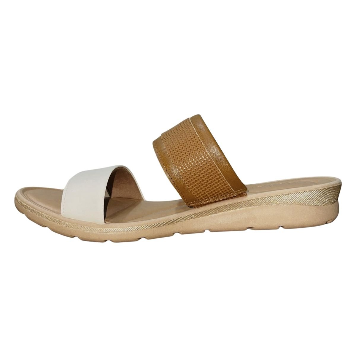 Tamanco Rasteiro Slide de Couro Feminino Usaflex MA0302001 Marrom Marrom 4