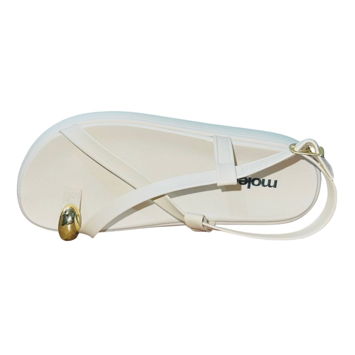 Sandália Rasteira de Dedo Feminino Moleca 5499.107 Branco Branco 3