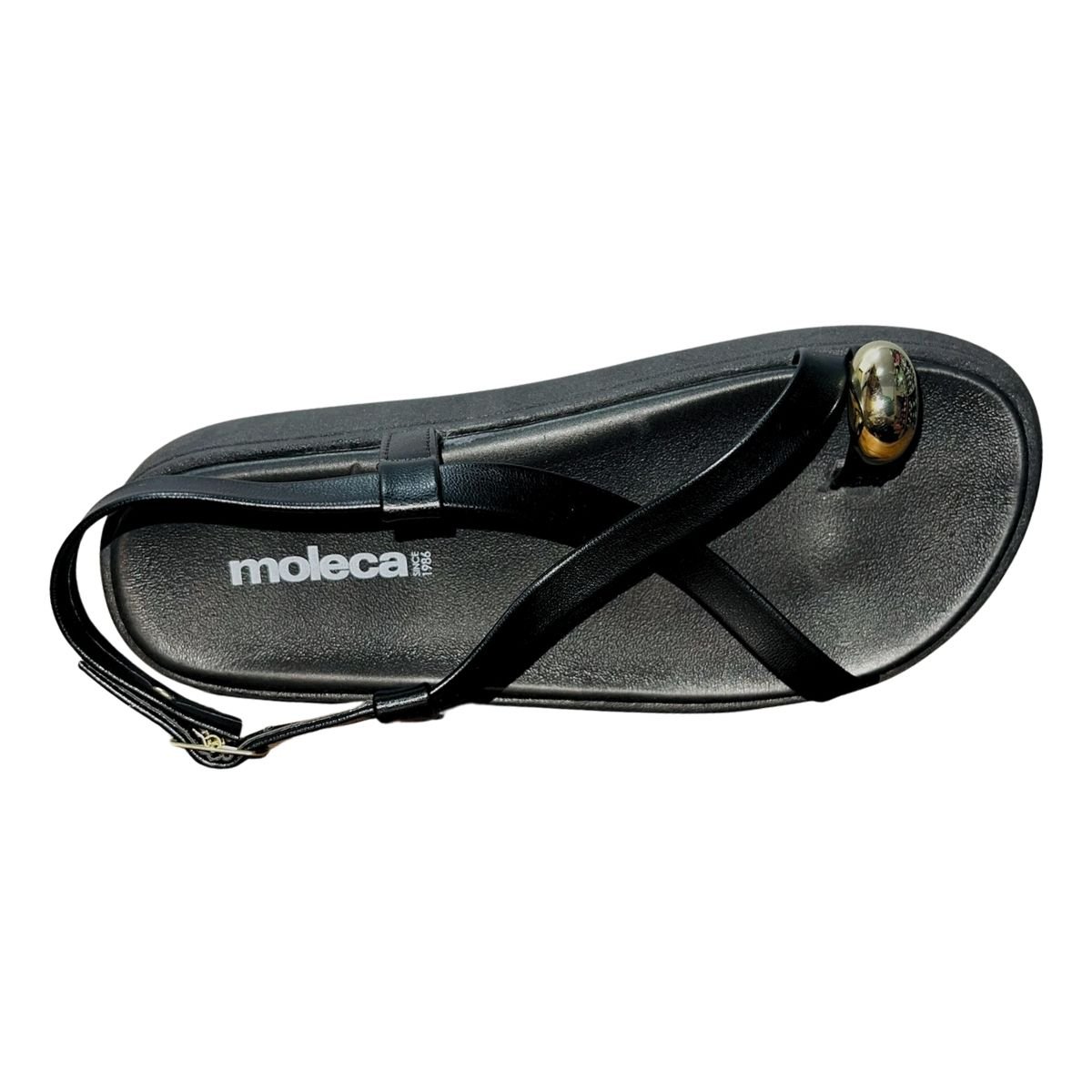 Sandália Rasteira de Dedo Feminino Moleca 5499.107 Preto Preto 3