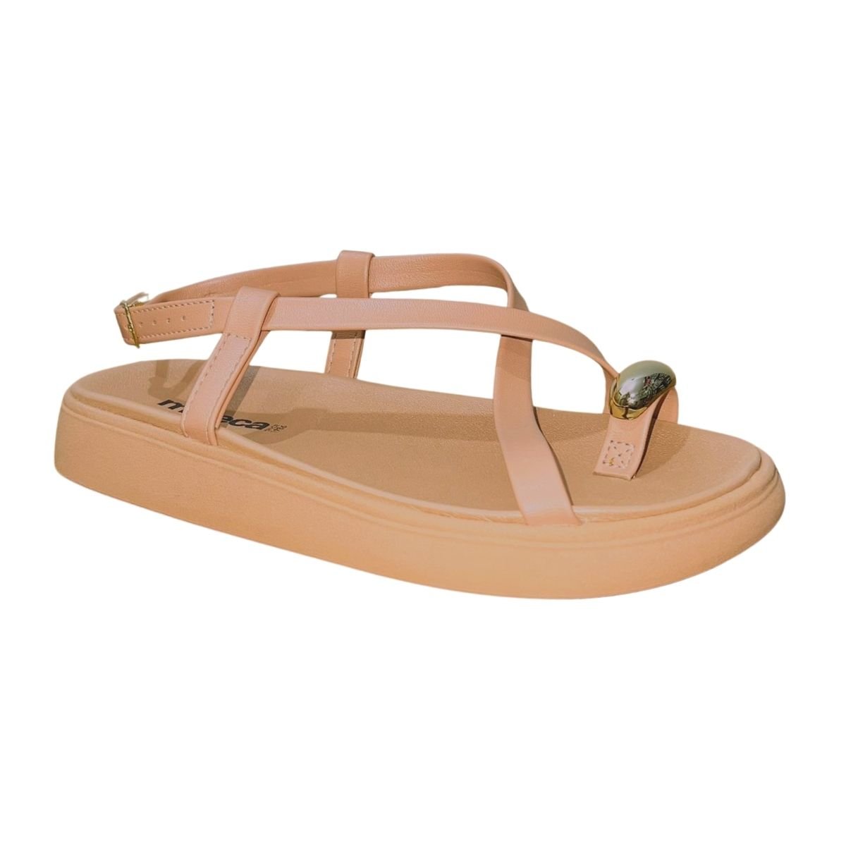 Sandália Rasteira de Dedo Feminino Moleca 5499.107 Nude Nude 2