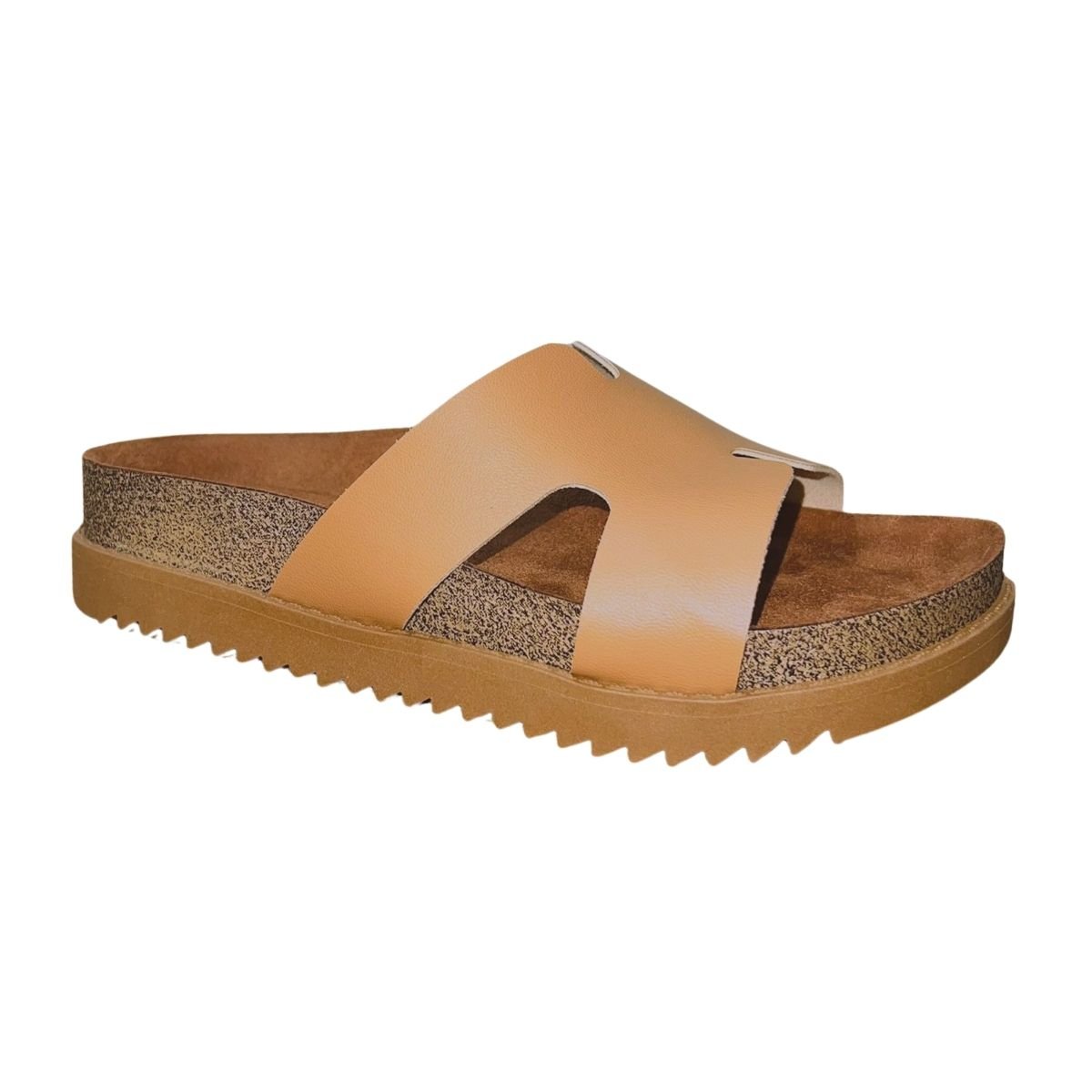 Sandália Papete Flatform Slide Feminino Moleca 5500.100 Marrom Marrom 2