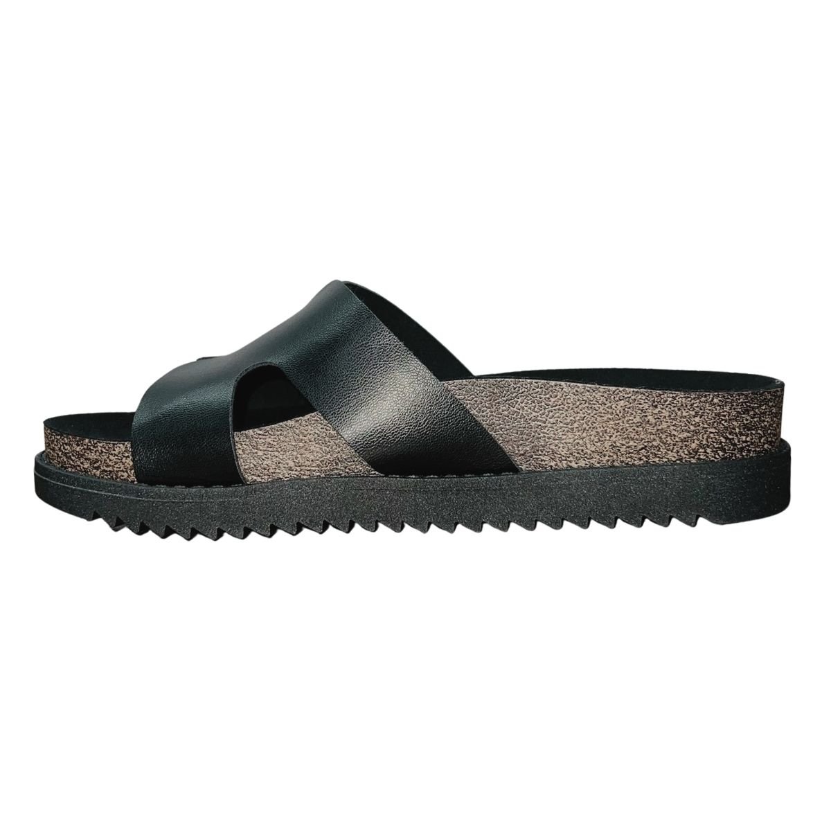 Sandália Papete Flatform Slide Feminino Moleca 5500.100 Preto Preto 4