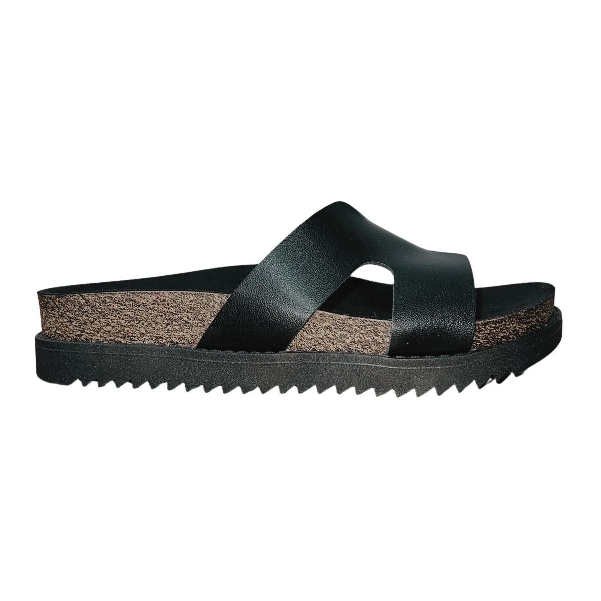 Sandália Papete Flatform Slide Feminino Moleca 5500.100 Preto