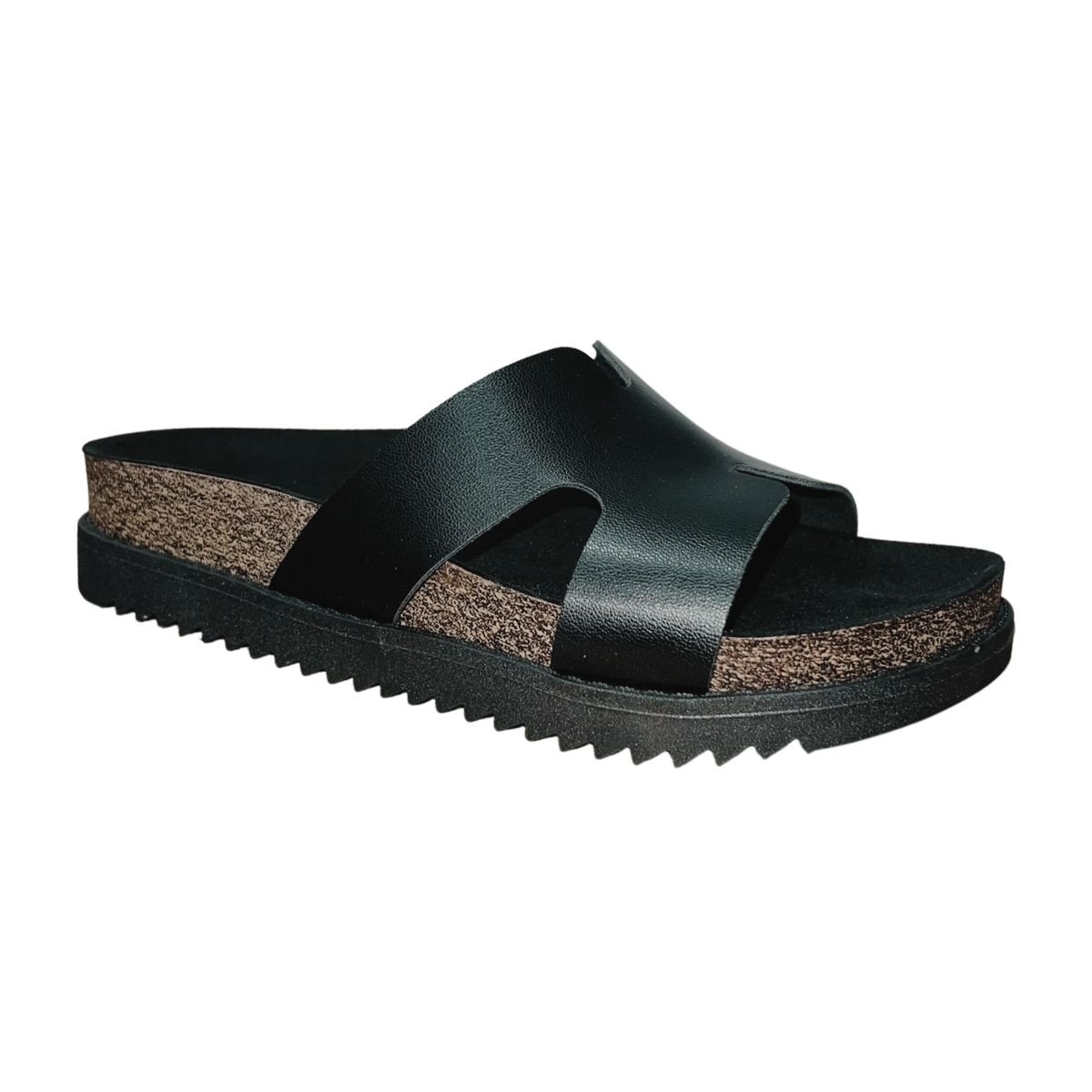 Sandália Papete Flatform Slide Feminino Moleca 5500.100 Preto Preto 2