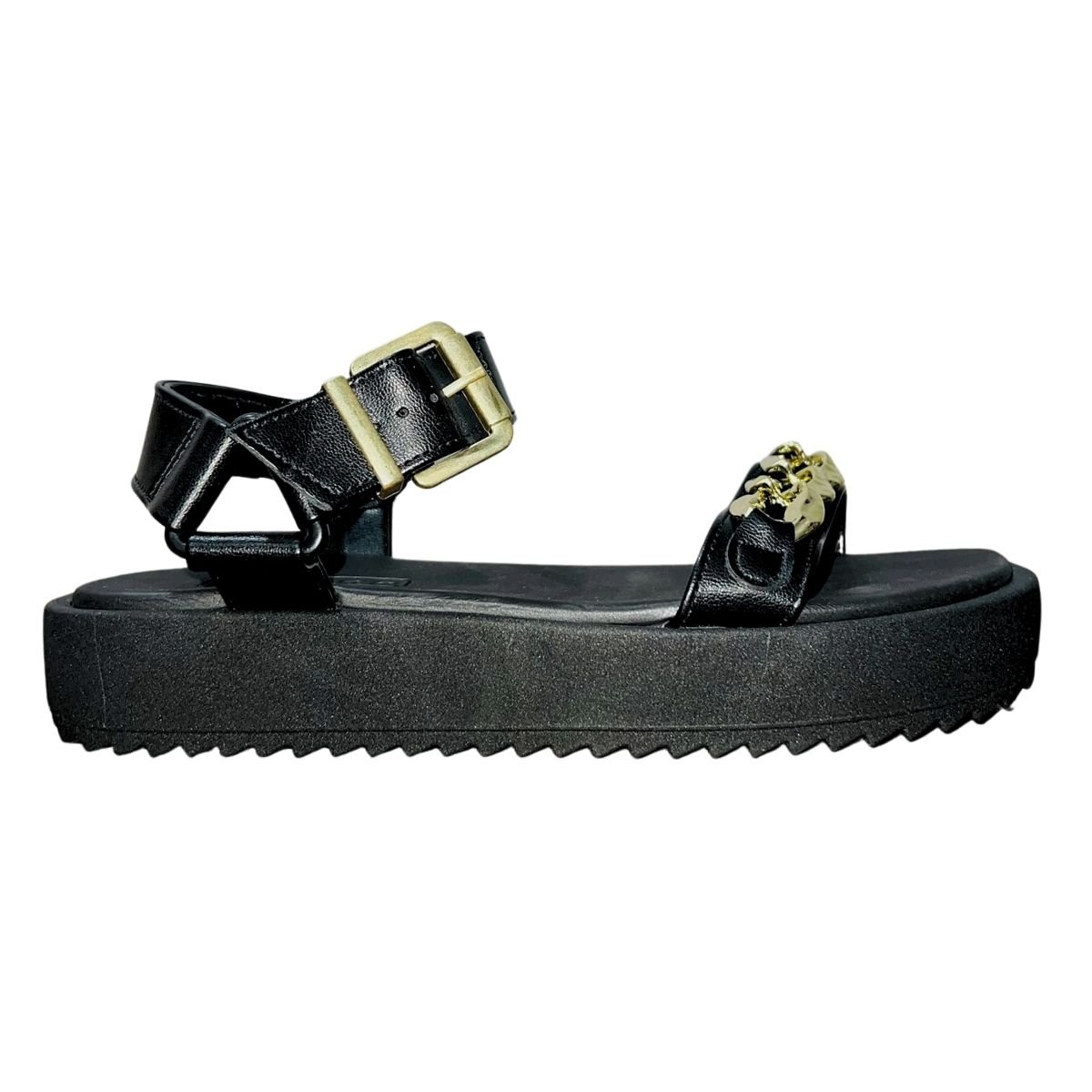 Sandália Papete Flatform Feminino Moleca 5489.118 Preto