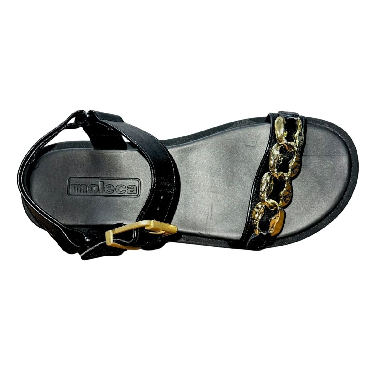 Sandália Papete Flatform Feminino Moleca 5489.118 Preto Preto 3