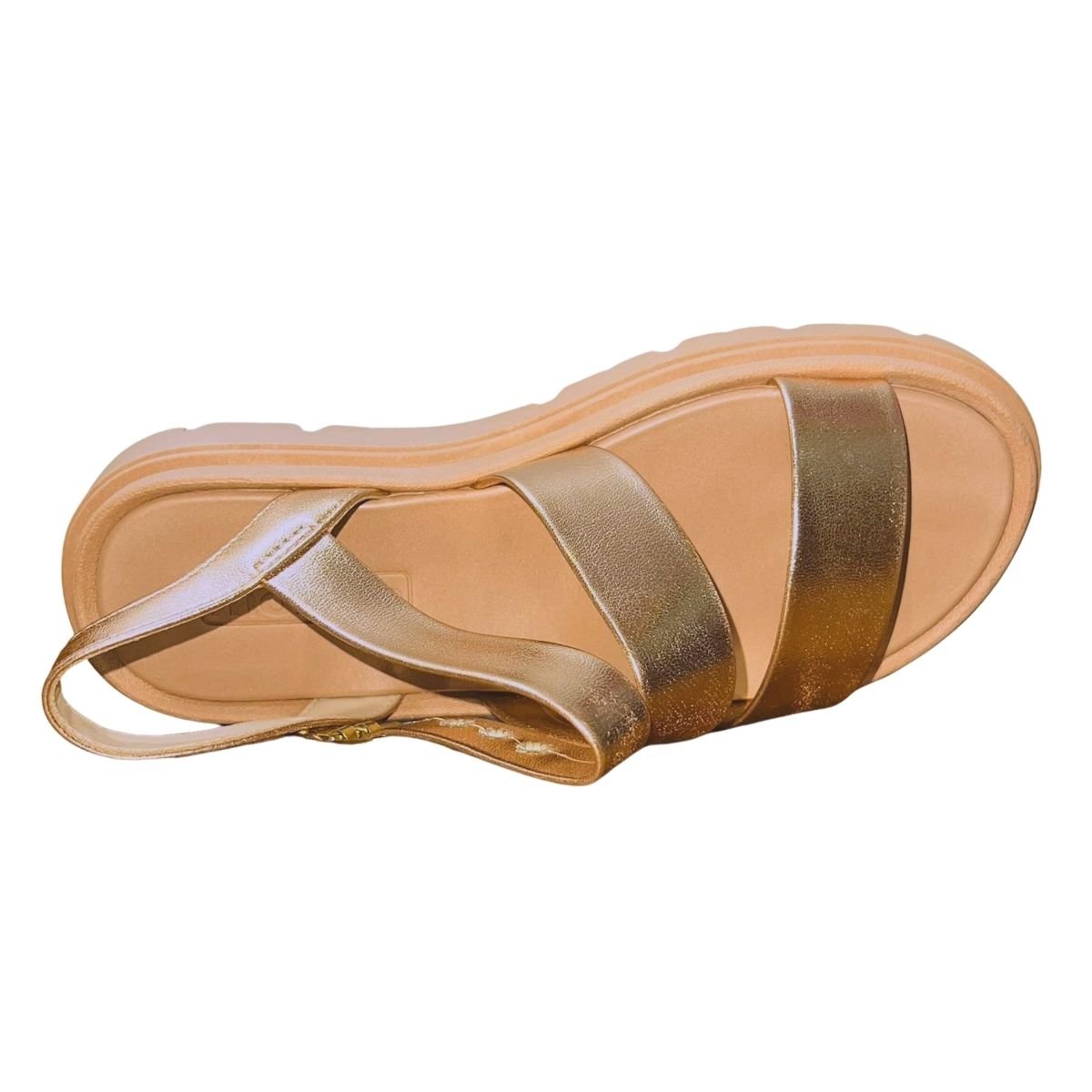 Sandália Papete Flatform Tratorada Feminino Moleca 5504.101 Dourado Dourado 3