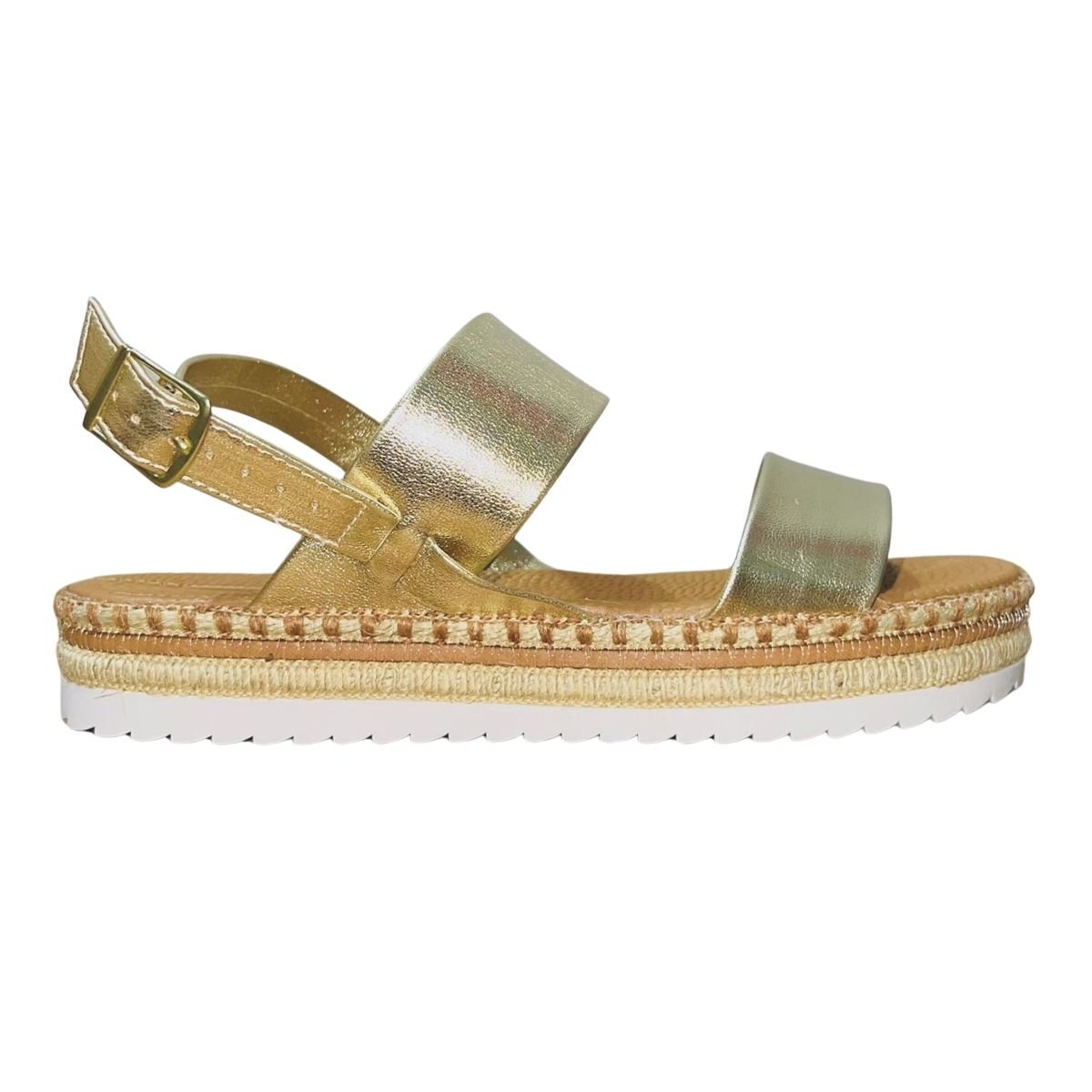 Sandália Papete Flatform Feminino Moleca 5447.518 Dourado