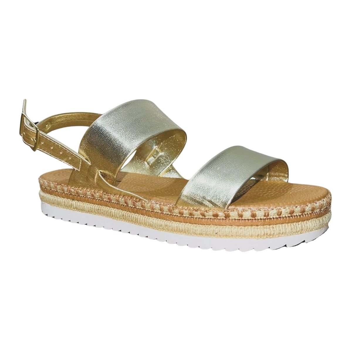 Sandália Papete Flatform Feminino Moleca 5447.518 Dourado Dourado 2
