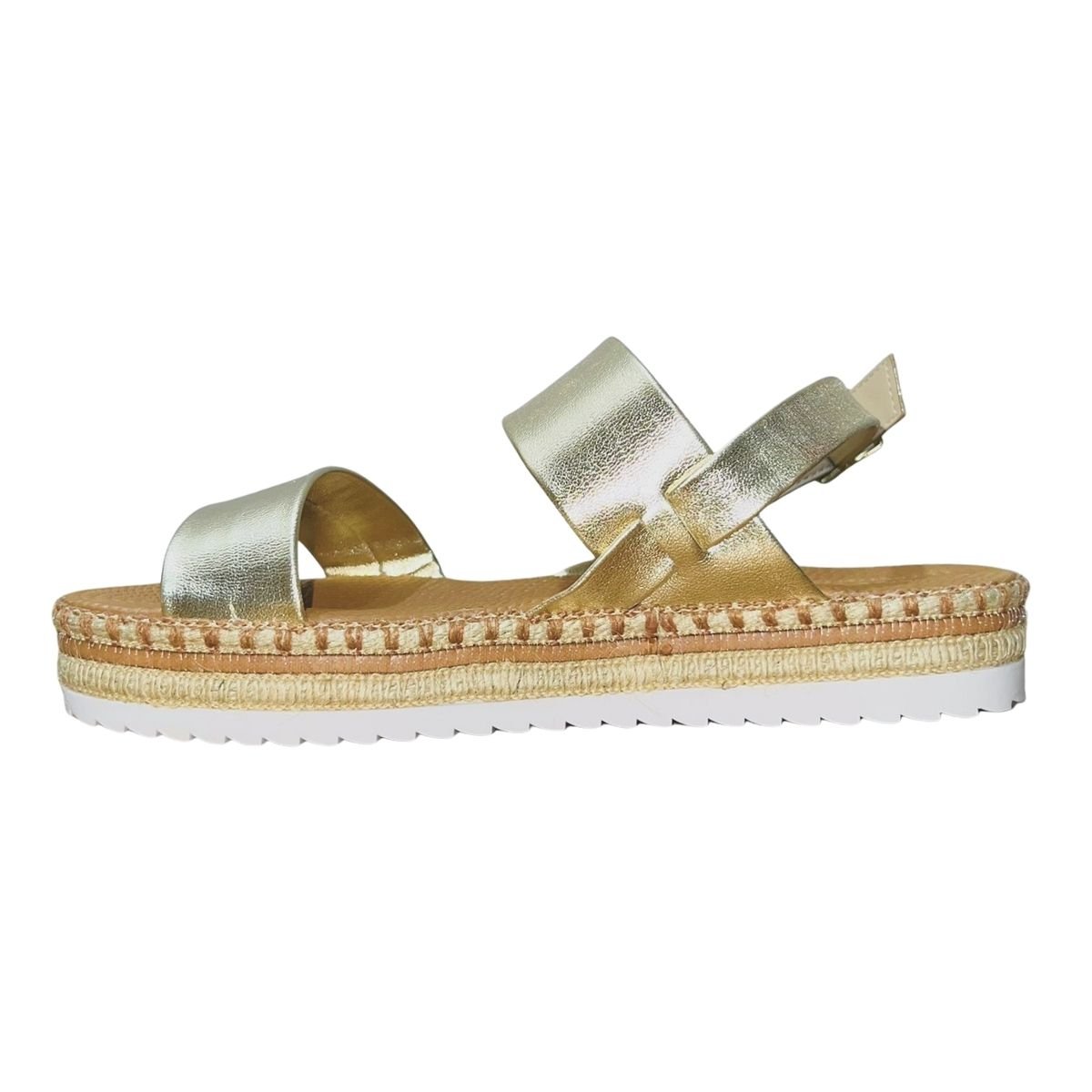 Sandália Papete Flatform Feminino Moleca 5447.518 Dourado Dourado 4