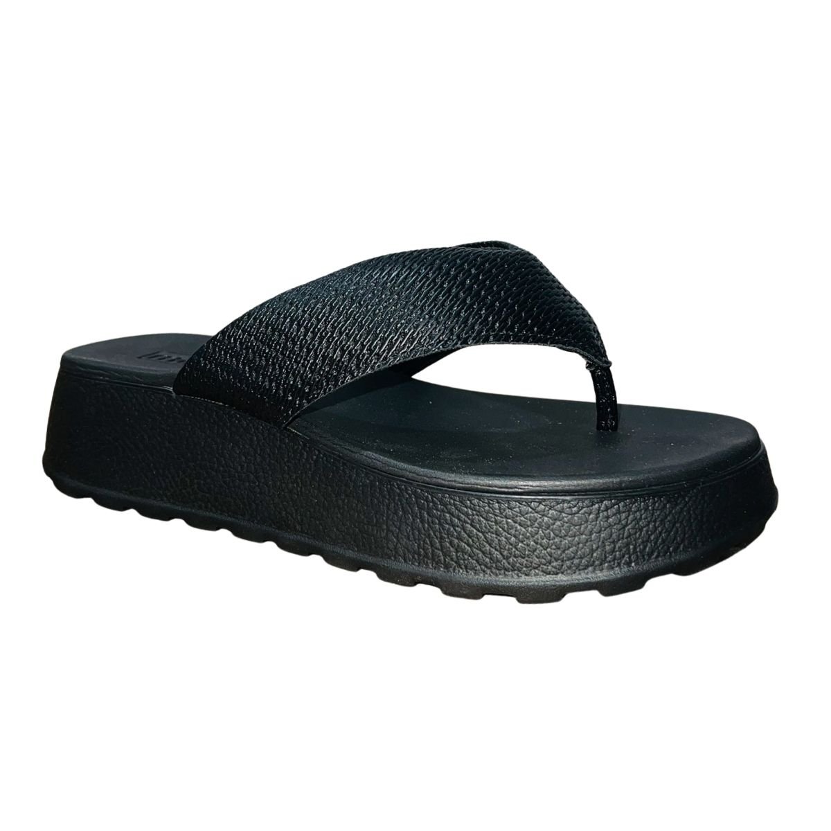 Chinelo Plataforma Flatform de Dedo Feminino Moleca 5517.104 Preto Preto 2