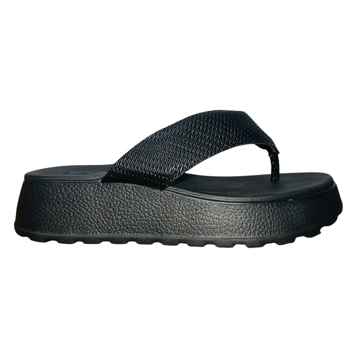 Chinelo Plataforma Flatform de Dedo Feminino Moleca 5517.104 Preto