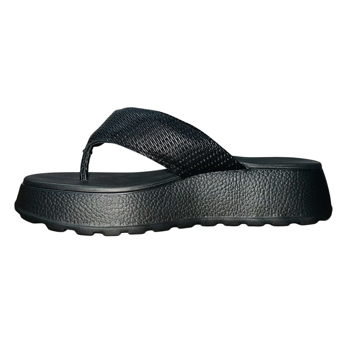 Chinelo Plataforma Flatform de Dedo Feminino Moleca 5517.104 Preto Preto 4