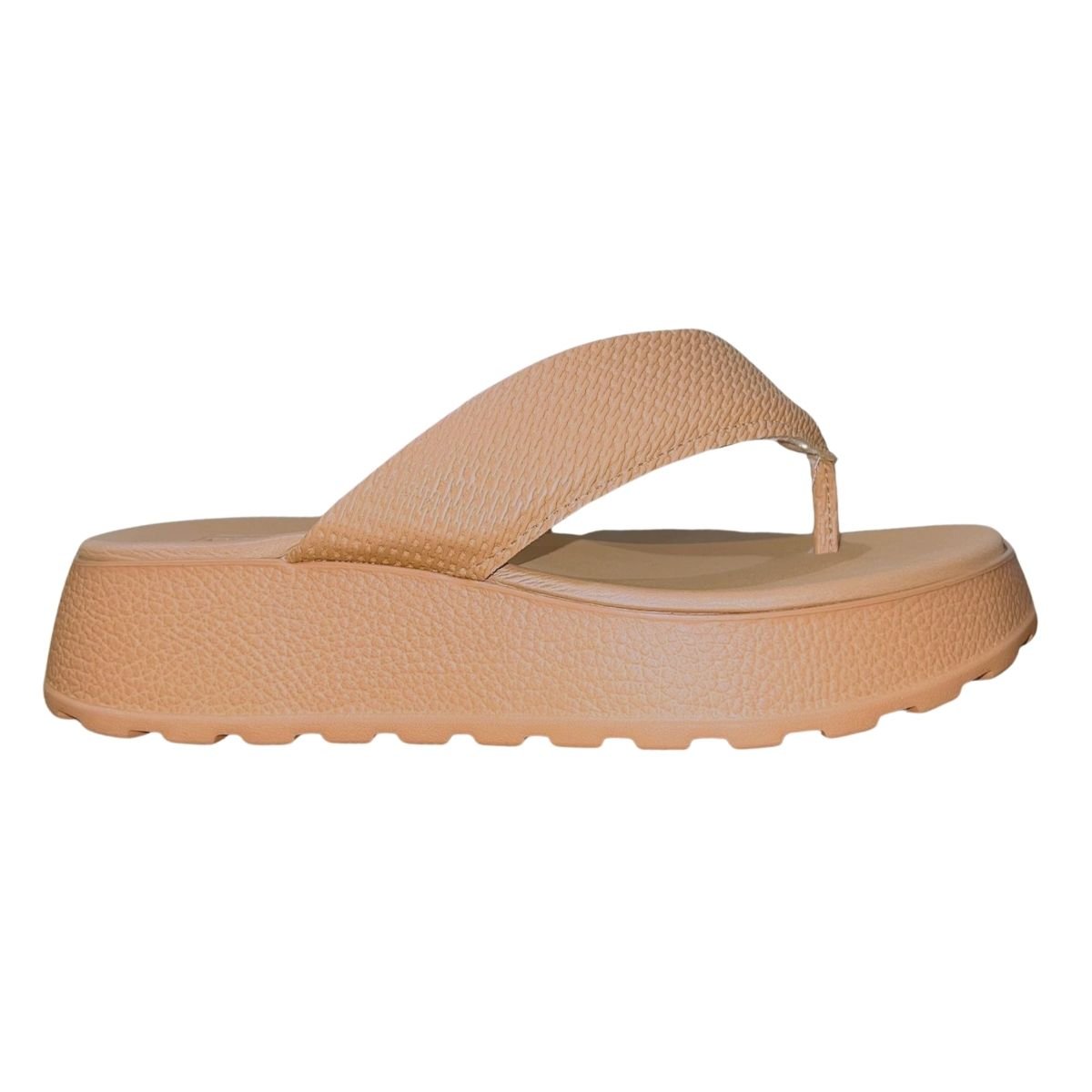 Chinelo Plataforma Flatform de Dedo Feminino Moleca 5517.104 Nude