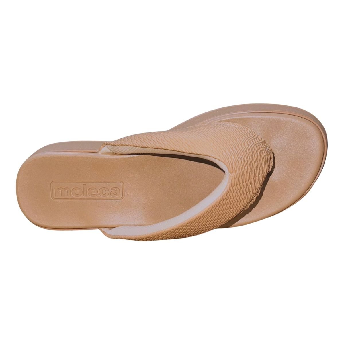 Chinelo Plataforma Flatform de Dedo Feminino Moleca 5517.104 Nude Nude 3