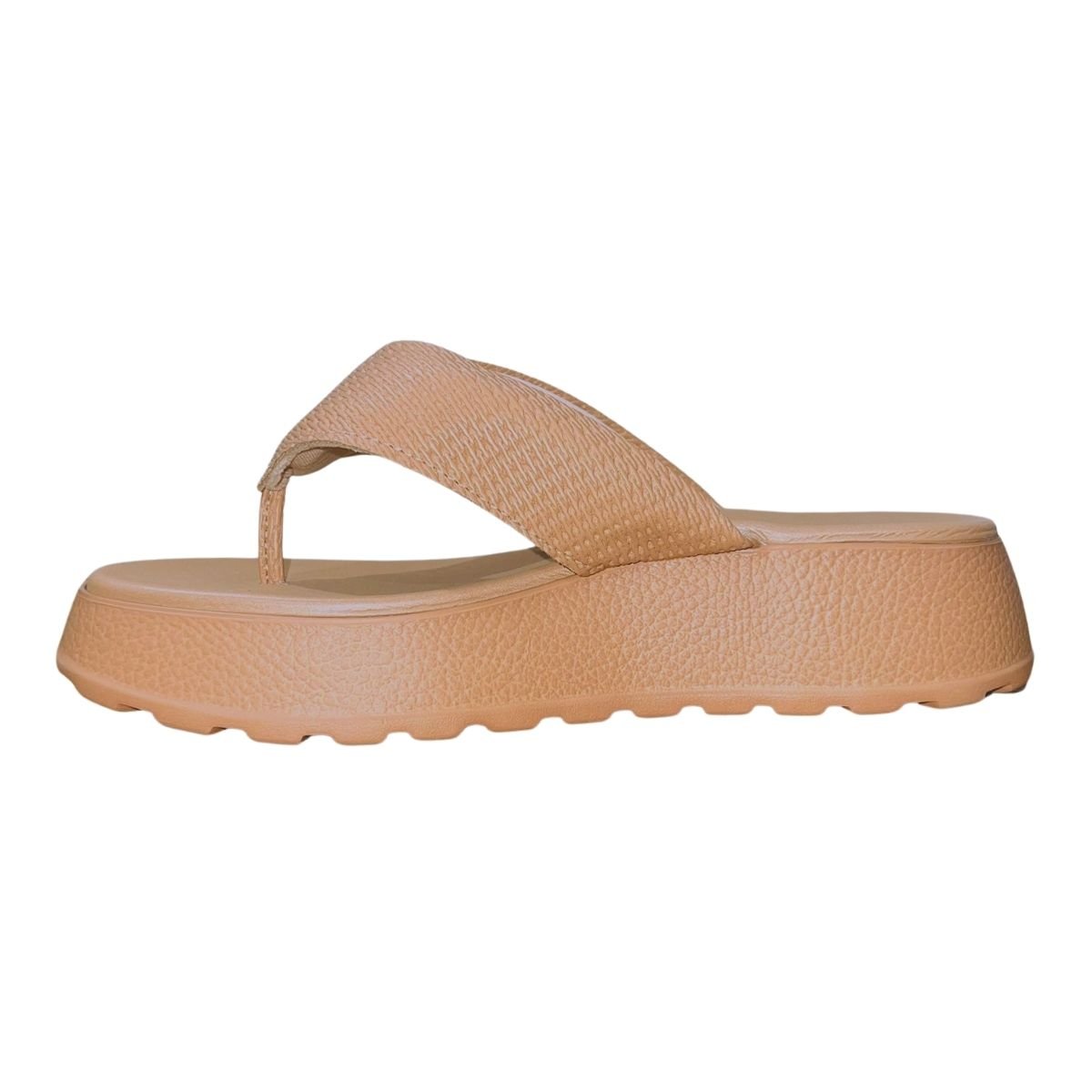 Chinelo Plataforma Flatform de Dedo Feminino Moleca 5517.104 Nude Nude 4