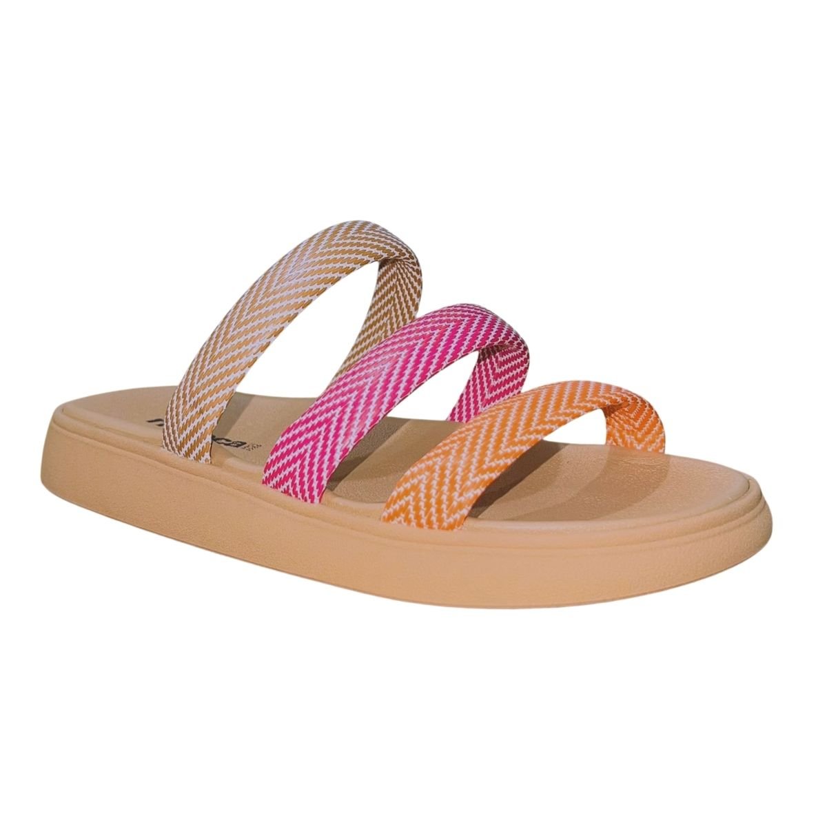 Sandália Rasteira Slide de Tiras Feminino Moleca 5469.146 Nude Nude 2