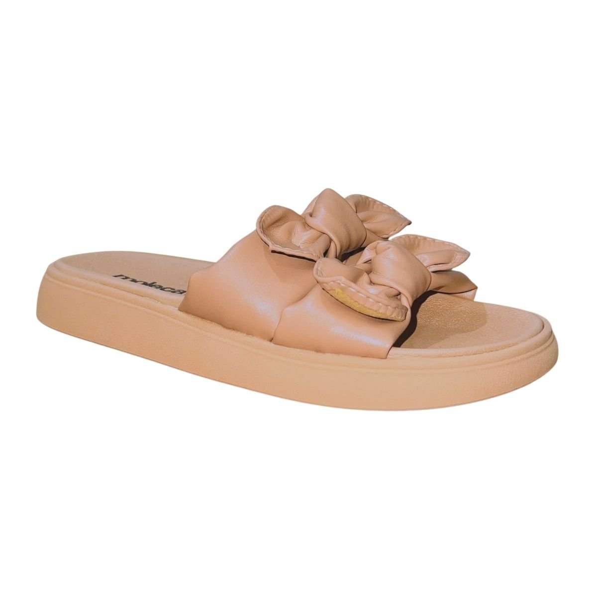 Tamanco Rasteiro Slide com Babado Feminino Moleca 5469.149 Nude Nude 2