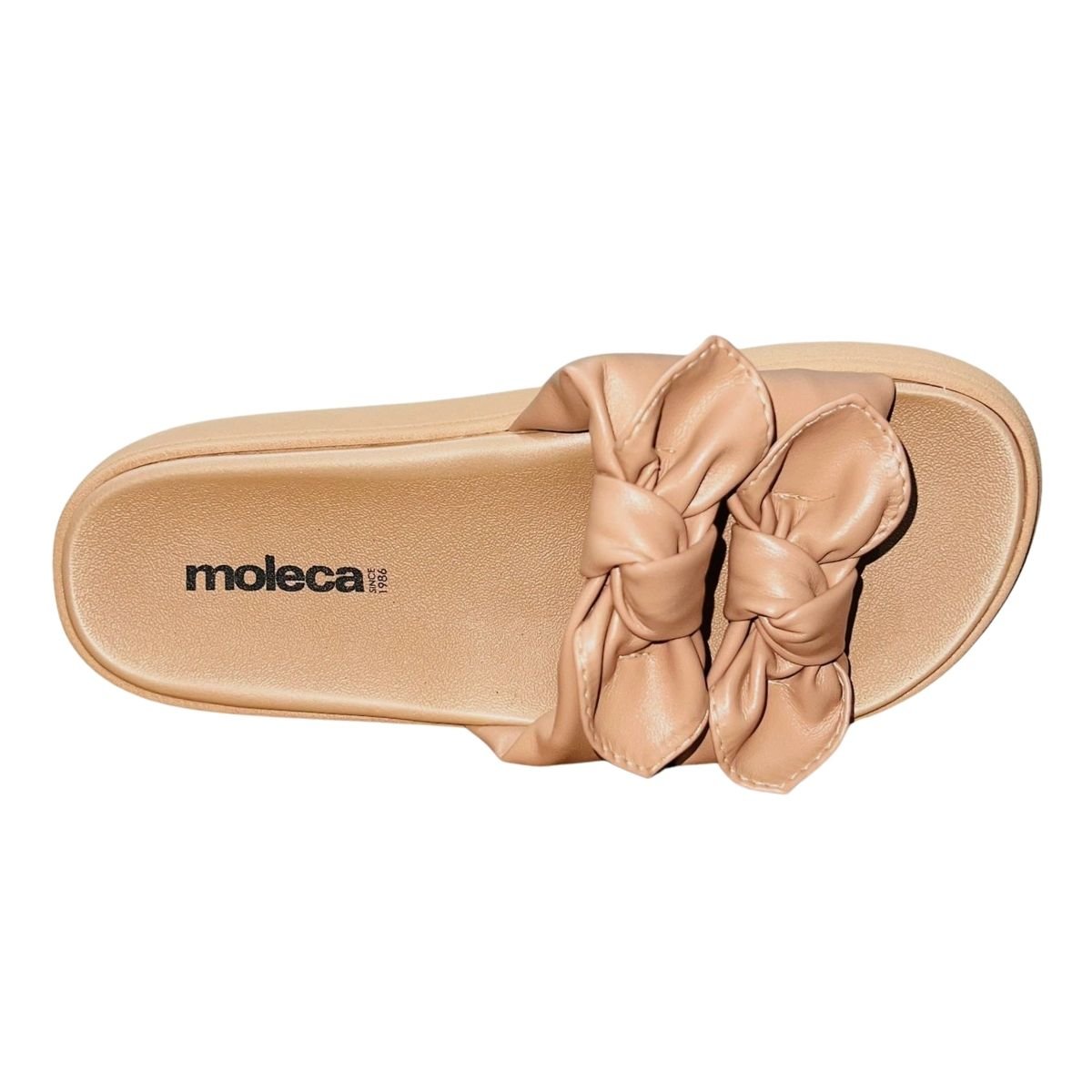 Tamanco Rasteiro Slide com Babado Feminino Moleca 5469.149 Nude Nude 3