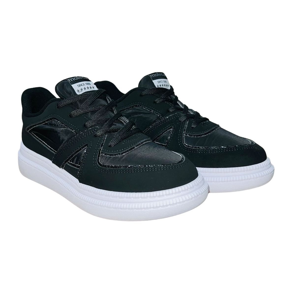 Tênis Casual Chunky Plataforma Feminino Moleca 5816.108 Preto Preto 2