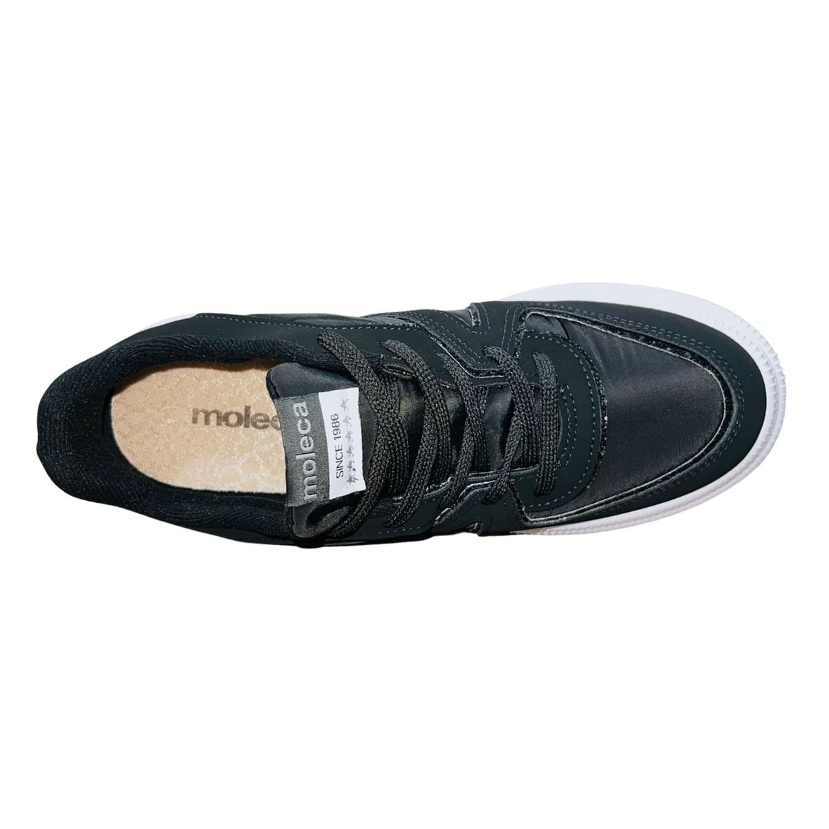 Tênis Casual Chunky Plataforma Feminino Moleca 5816.108 Preto Preto 4