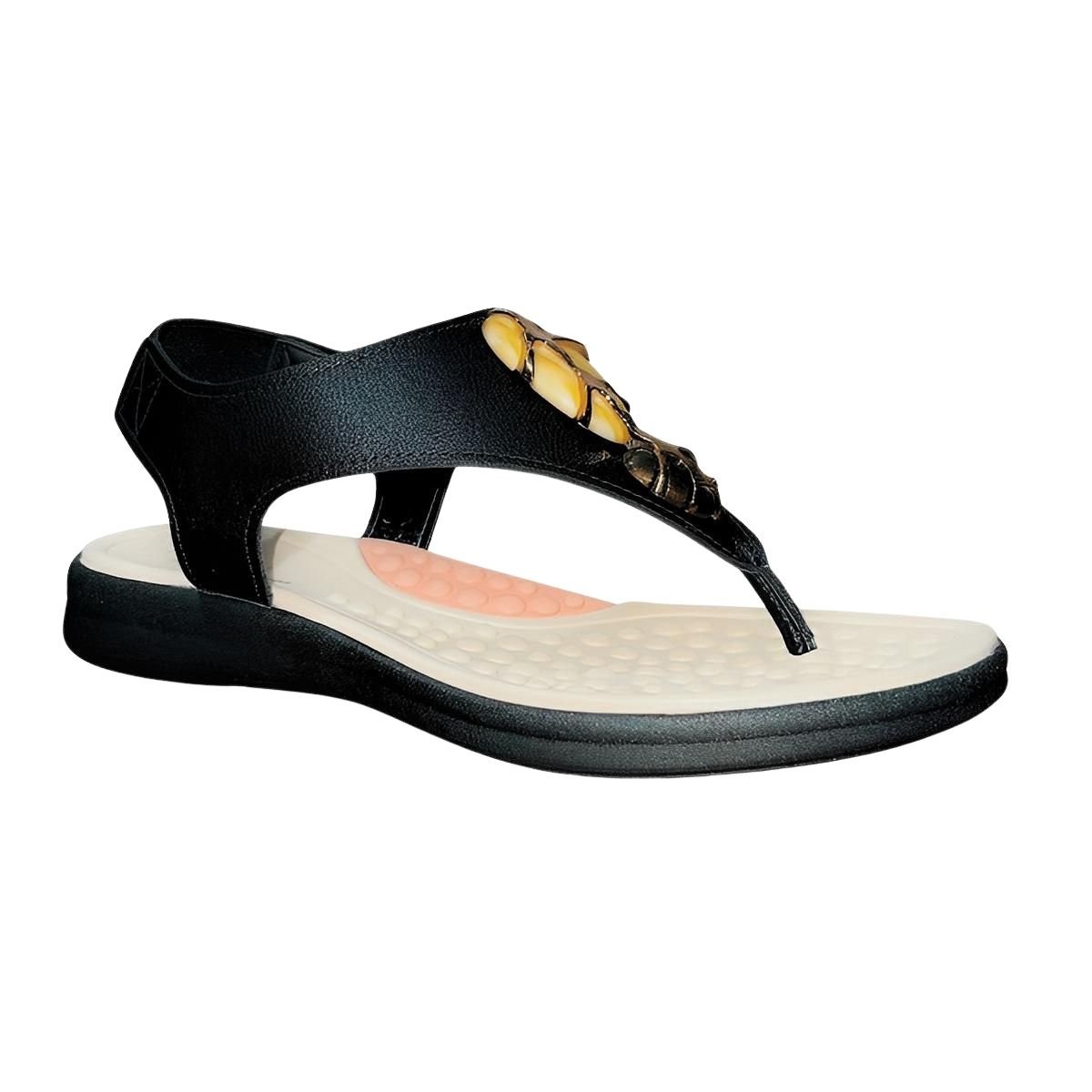 Sandália Rasteira Conforto Feminino Modare 7174.123 Preto Preto 2