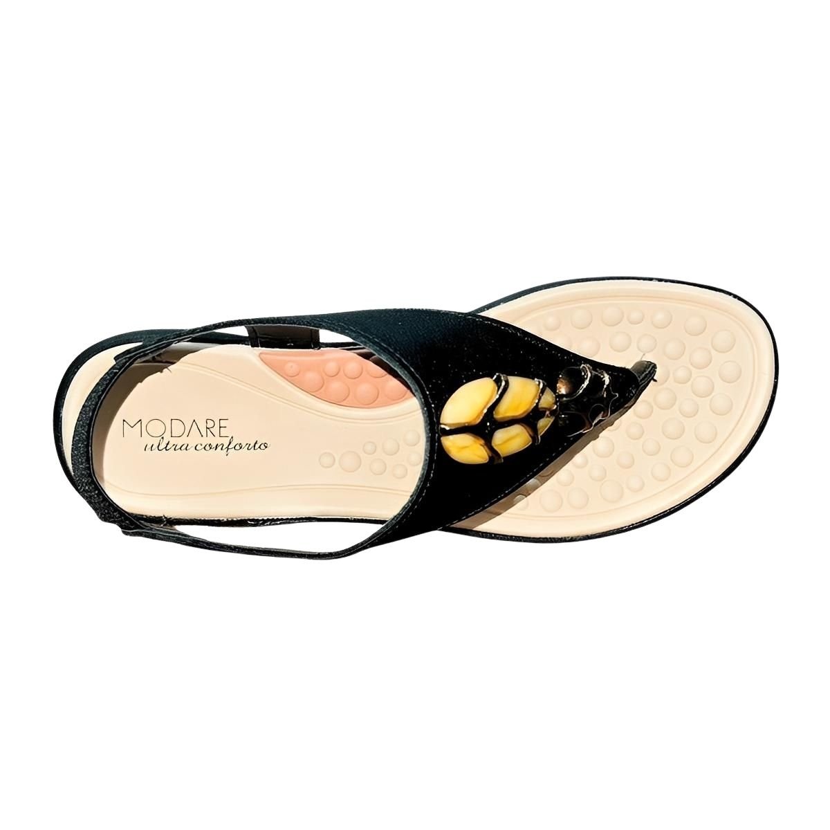 Sandália Rasteira Conforto Feminino Modare 7174.123 Preto Preto 3