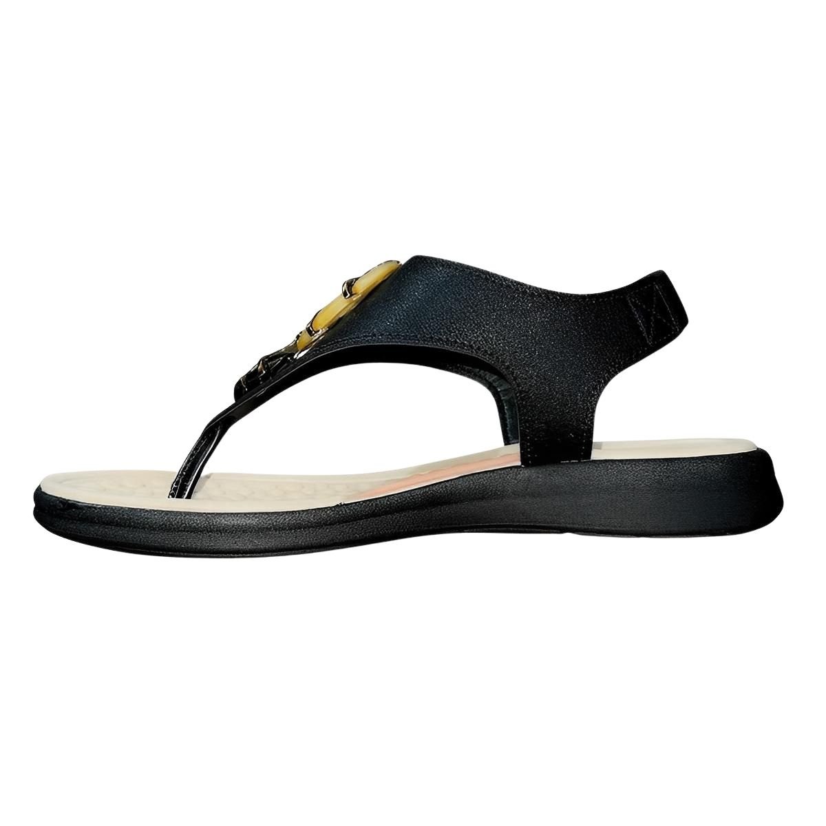 Sandália Rasteira Conforto Feminino Modare 7174.123 Preto Preto 4