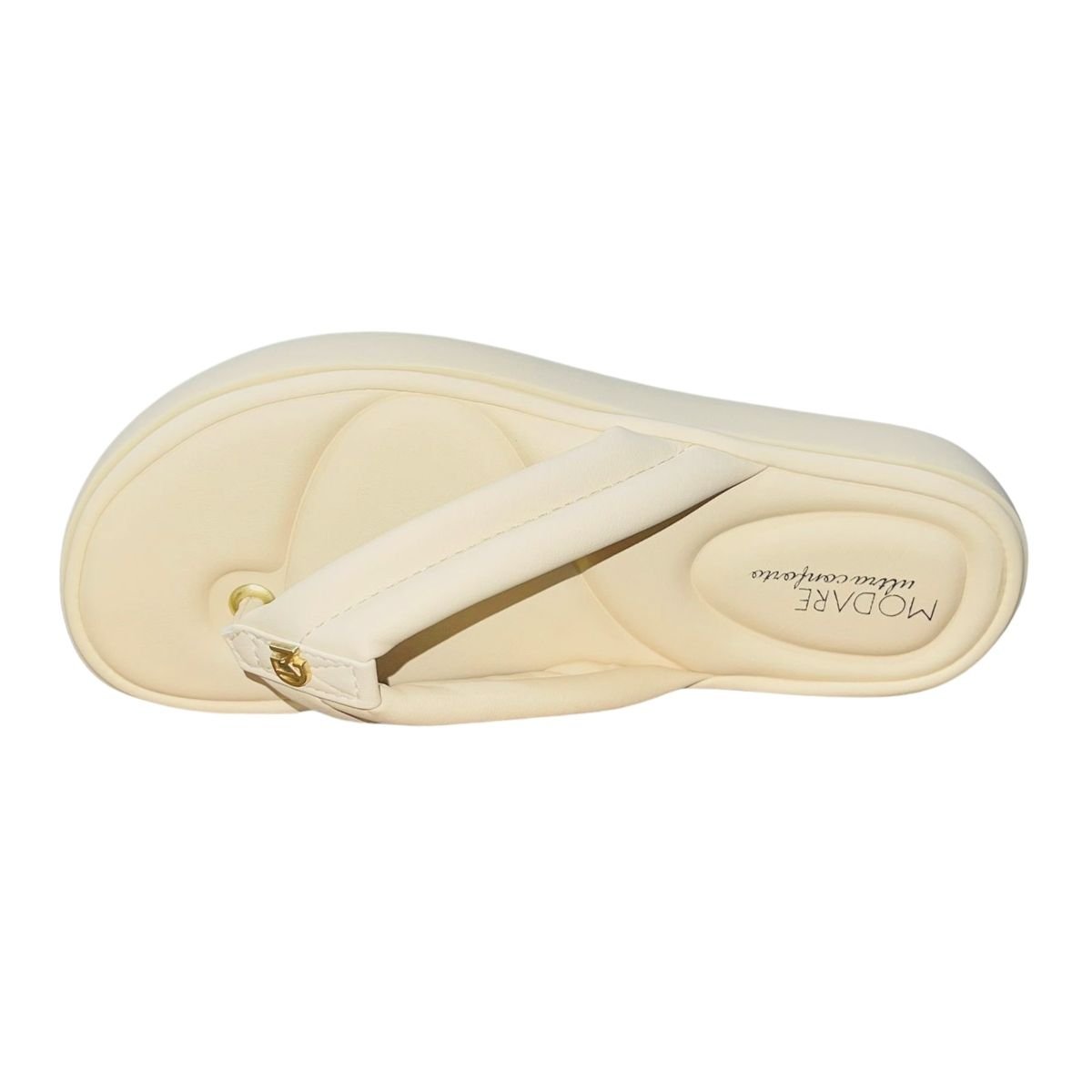 Chinelo Slide Plataforma EVA Feminino Modare 7208.109 Creme Creme 4