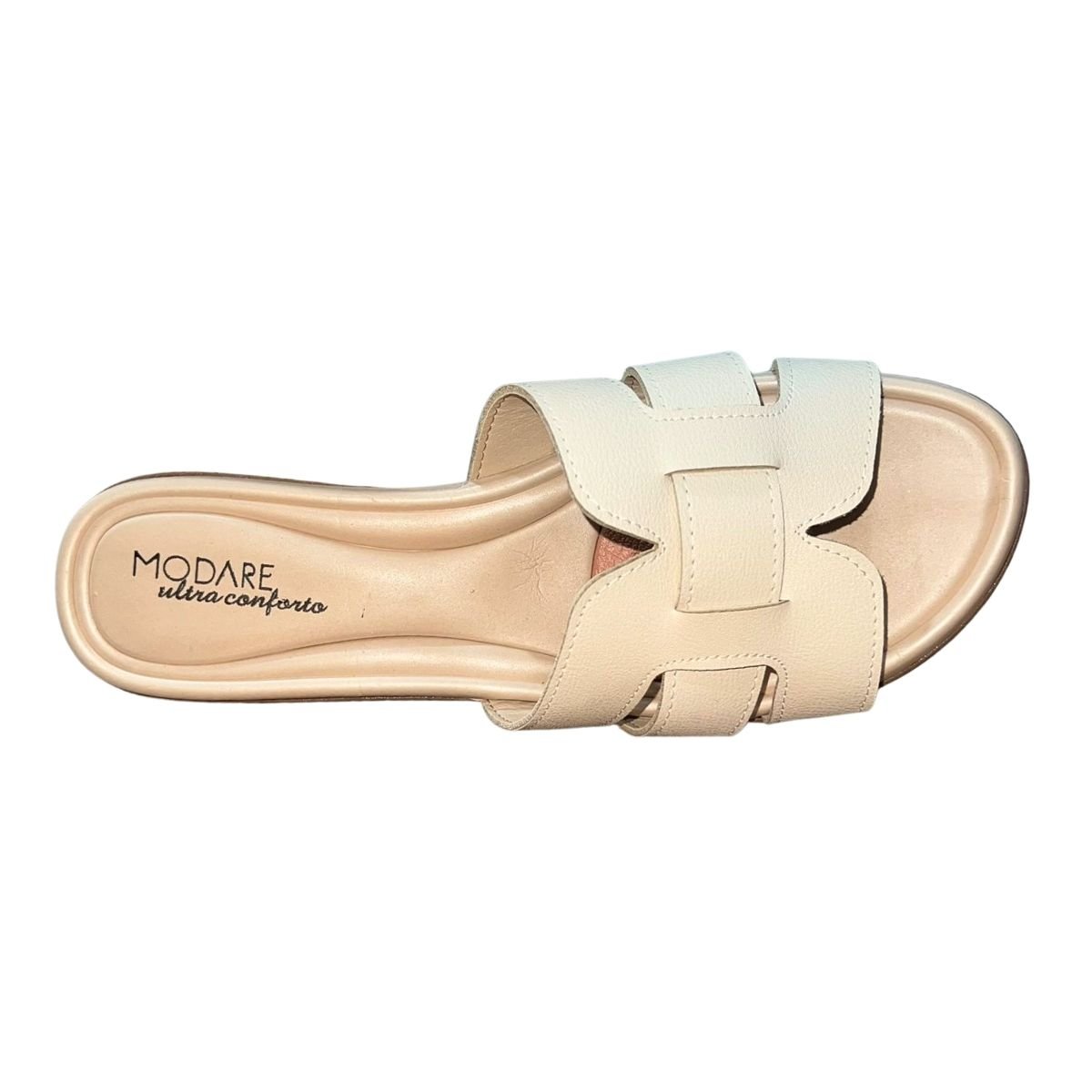 Chinelo Rasteiro Slide Feminino Modare 7127.264 Creme Creme 4