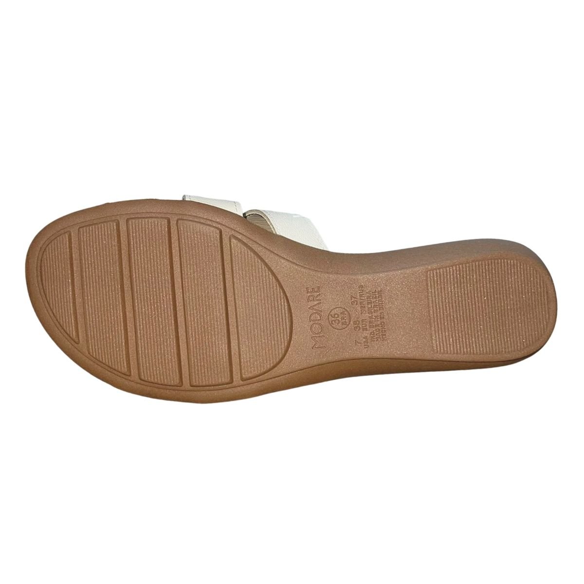 Chinelo Rasteiro Slide Feminino Modare 7127.264 Creme Creme 6