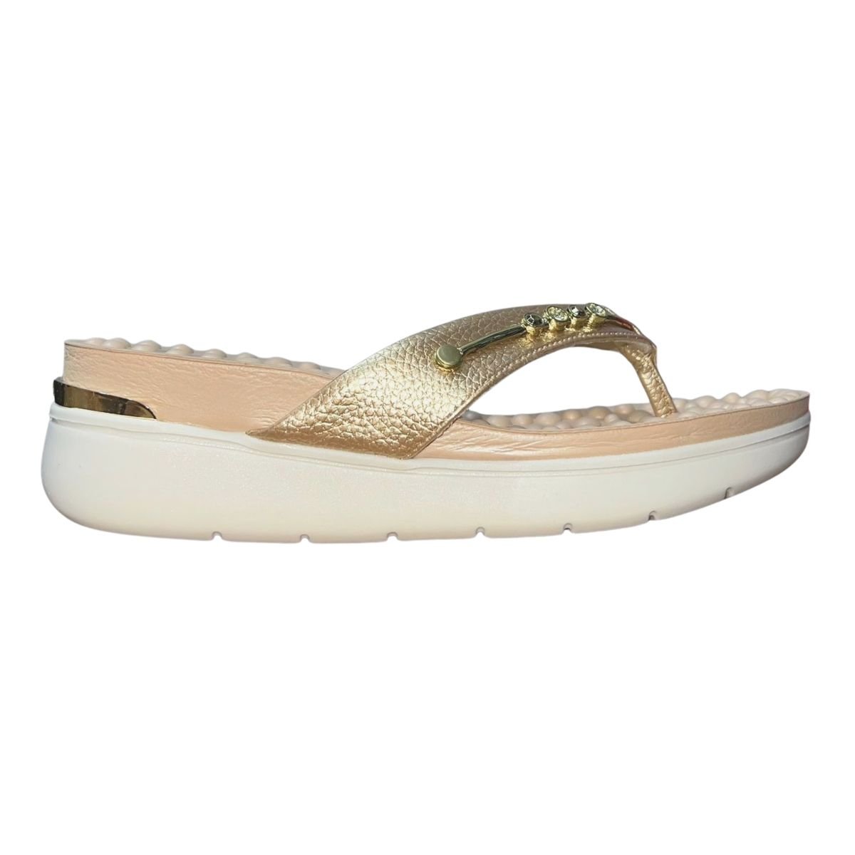 Chinelo Rasteiro Plataforma Feminino Modare 7151.115 Dourado