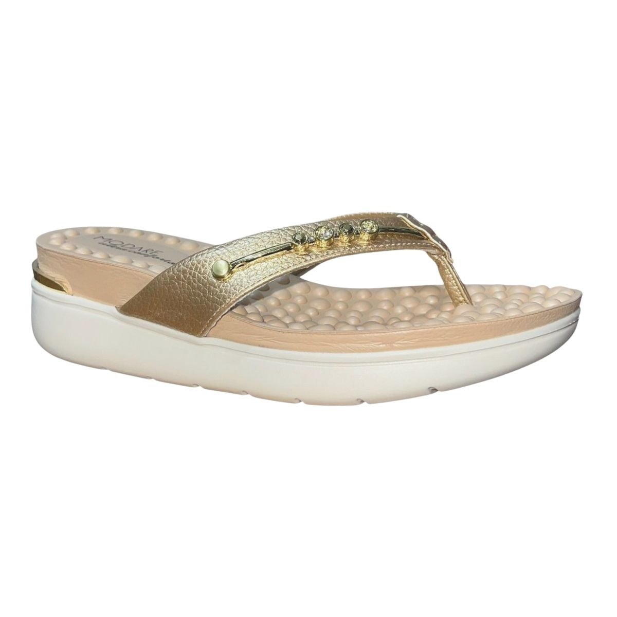 Chinelo Rasteiro Plataforma Feminino Modare 7151.115 Dourado Dourado 2