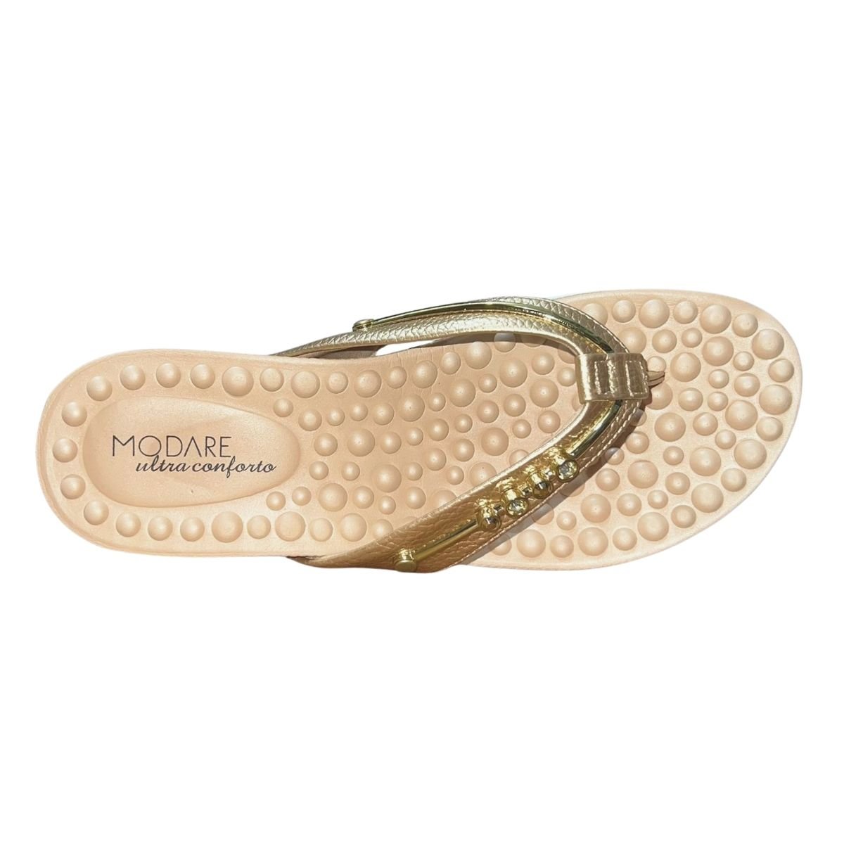 Chinelo Rasteiro Plataforma Feminino Modare 7151.115 Dourado Dourado 3