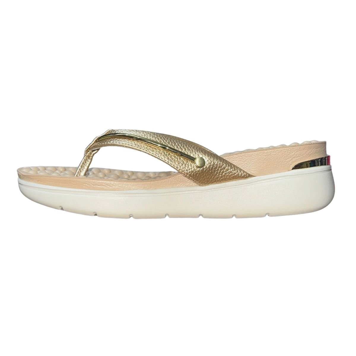 Chinelo Rasteiro Plataforma Feminino Modare 7151.115 Dourado Dourado 4