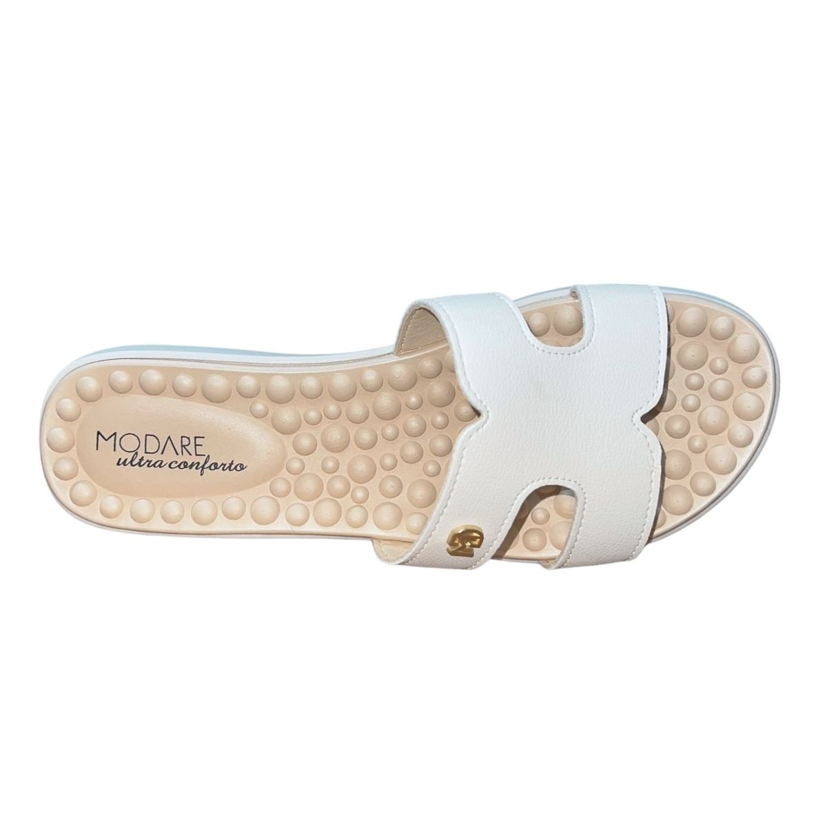 Chinelo Rasteiro Slide Feminino Modare 7162.330 Branco Branco 3