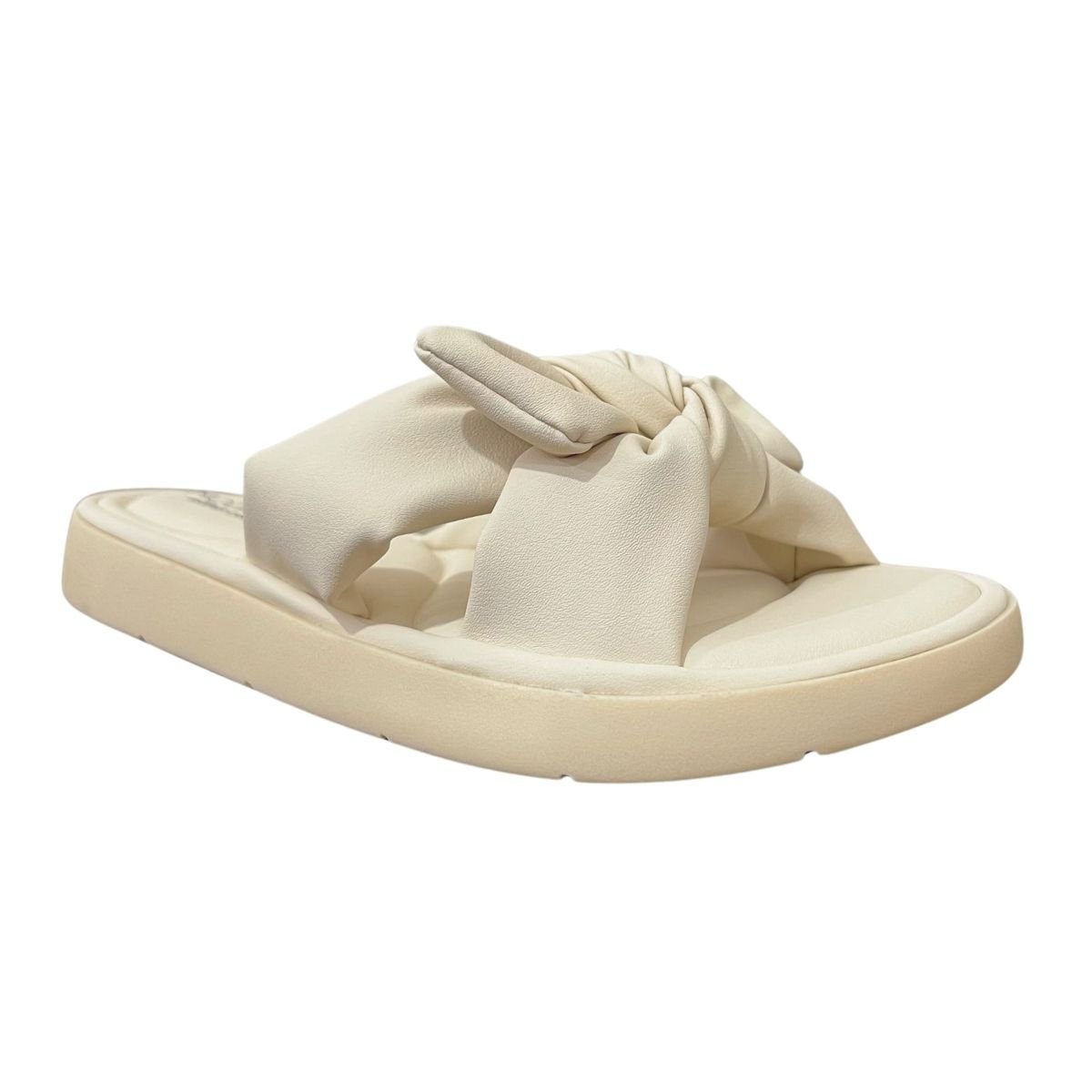 Sandália Rasteira Slide Feminino Modare 7208.101 Creme Creme 7