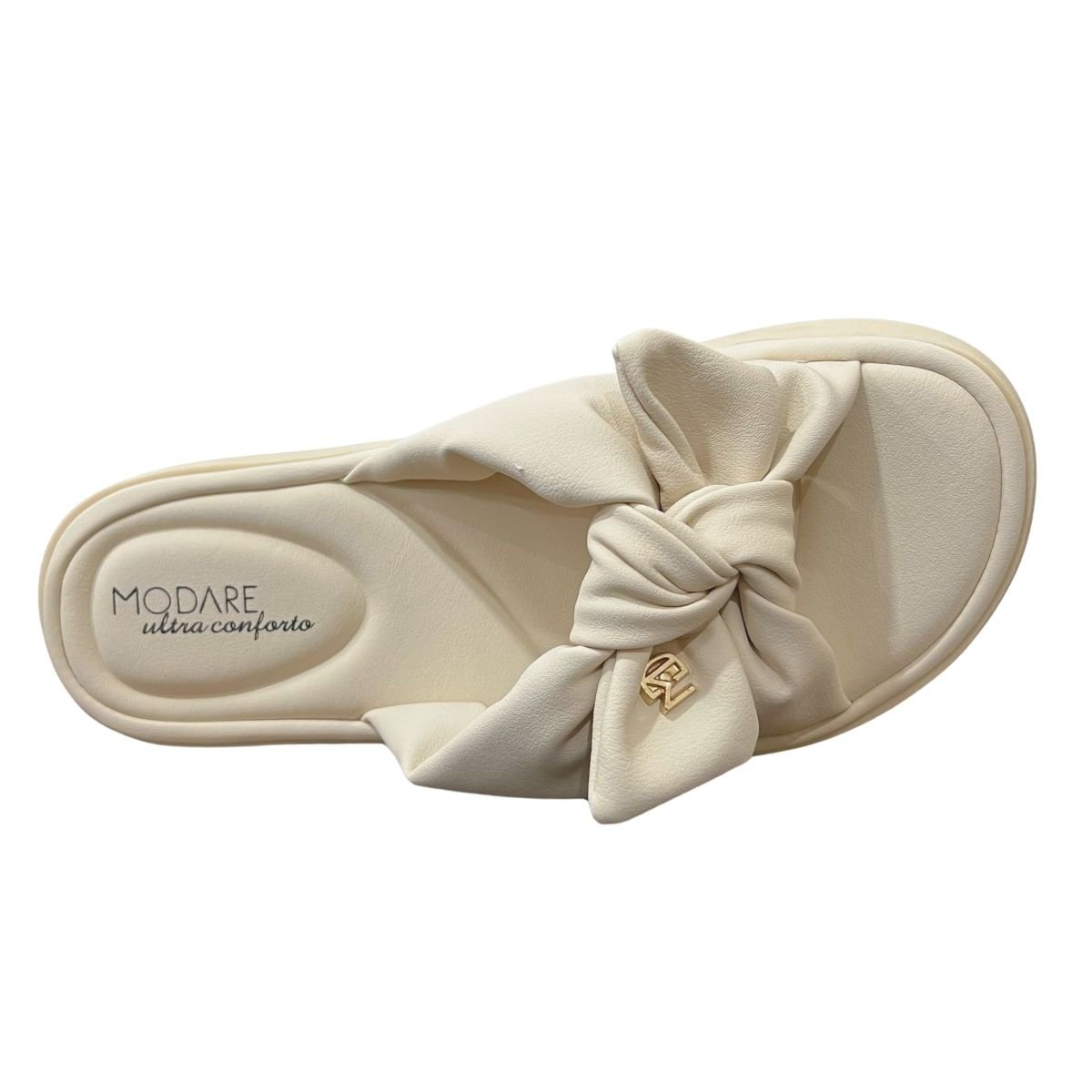 Sandália Rasteira Slide Feminino Modare 7208.101 Creme