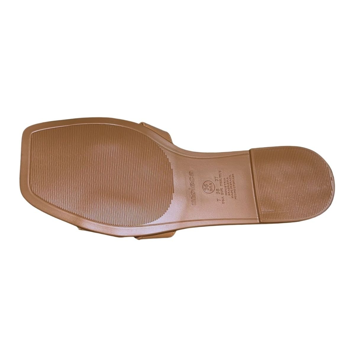 Chinelo Rasteiro Slide com Aplique Feminino Moleca 5558.105 Marrom Marrom 6