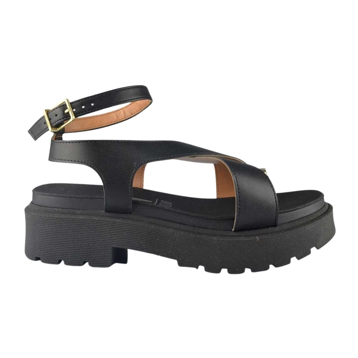 Sandália Plataforma Tratorada Feminino Vizzano 6499.122 Preto