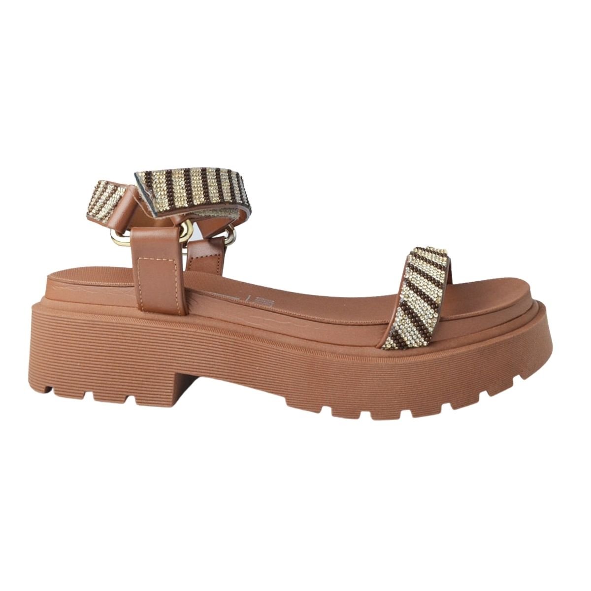 Sandália Plataforma Tratorada Feminino Vizzano 6499.103 Marrom