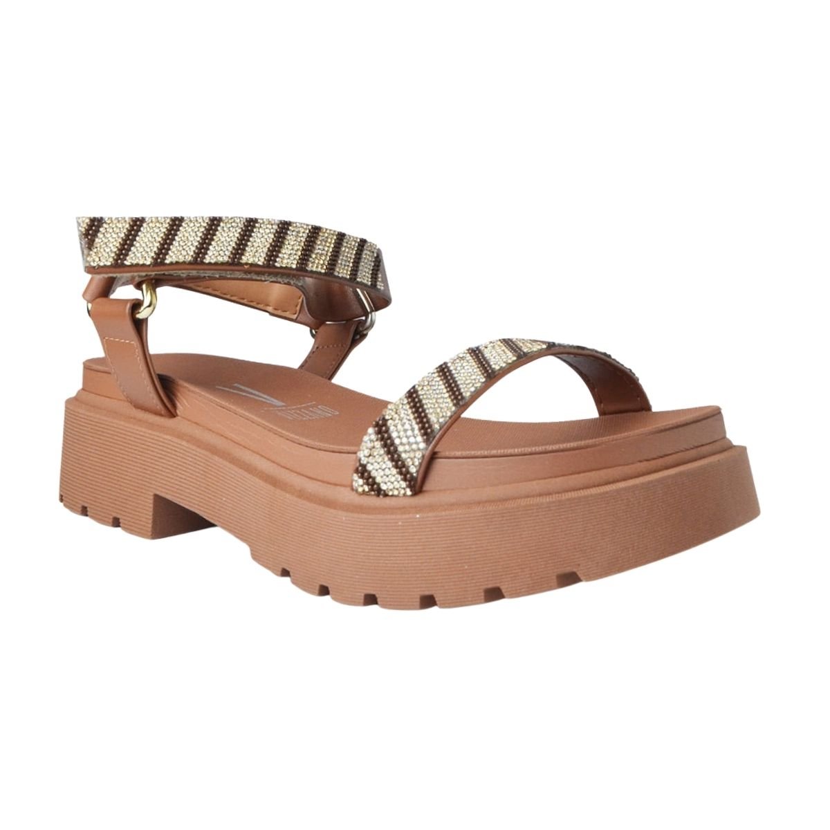 Sandália Plataforma Tratorada Feminino Vizzano 6499.103 Marrom Marrom 3