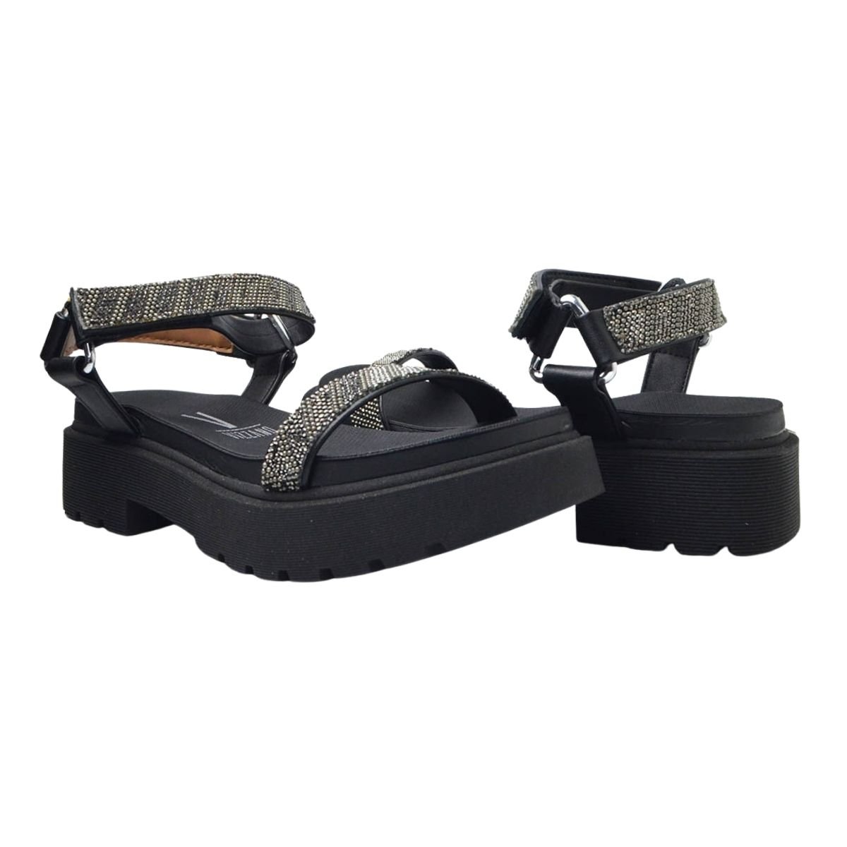 Sandália Plataforma Tratorada Feminino Vizzano 6499.103 Preto Preto 2