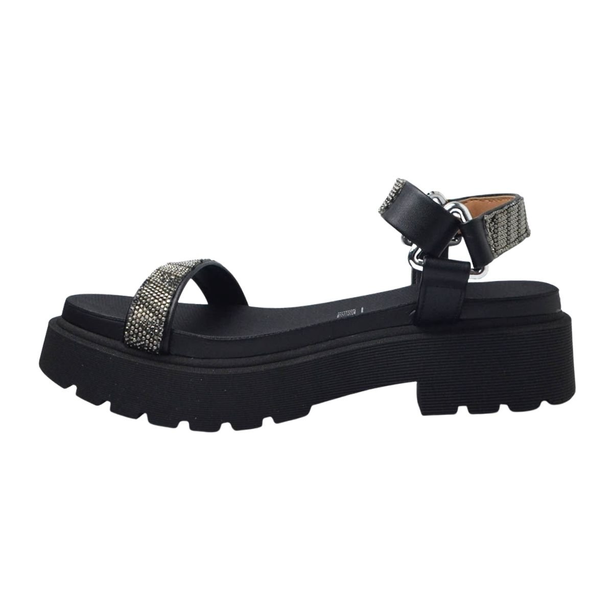 Sandália Plataforma Tratorada Feminino Vizzano 6499.103 Preto Preto 5