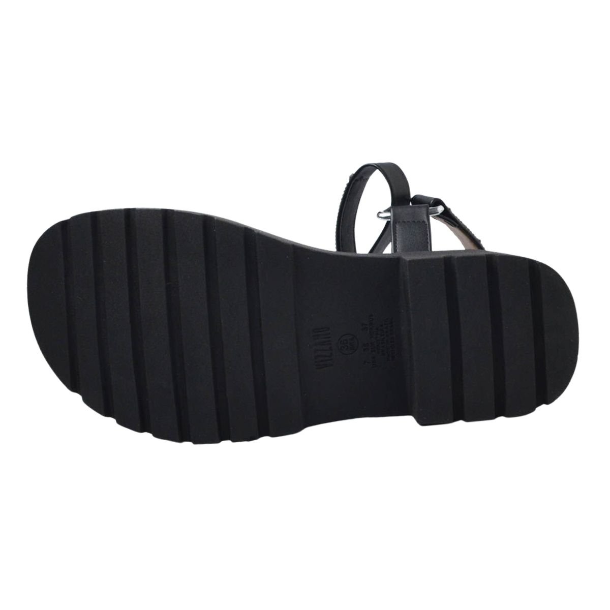 Sandália Plataforma Tratorada Feminino Vizzano 6499.103 Preto Preto 6