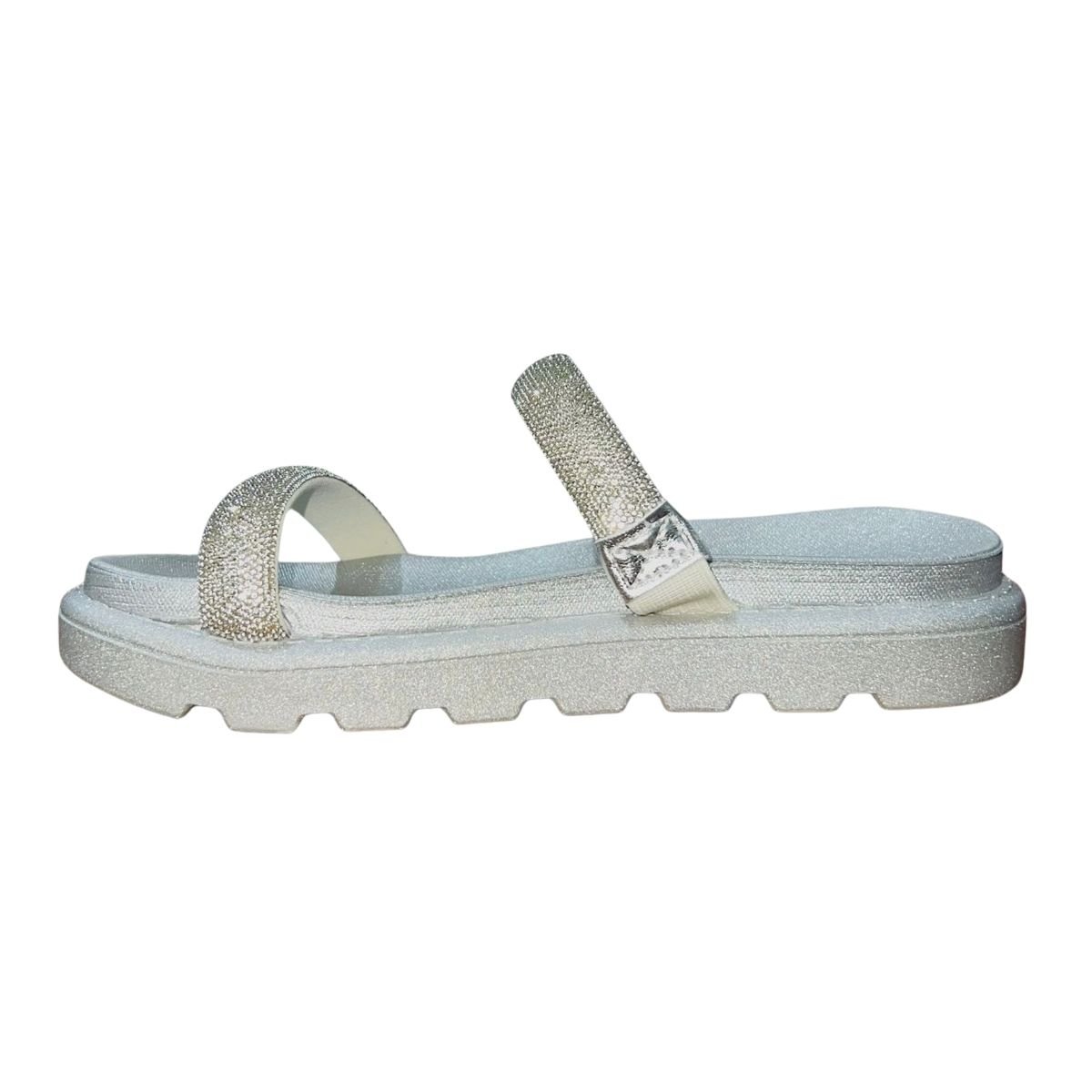 Sandália Slide Flatform Tratorada Feminino Vizzano 6459.310 Prata Prata 4