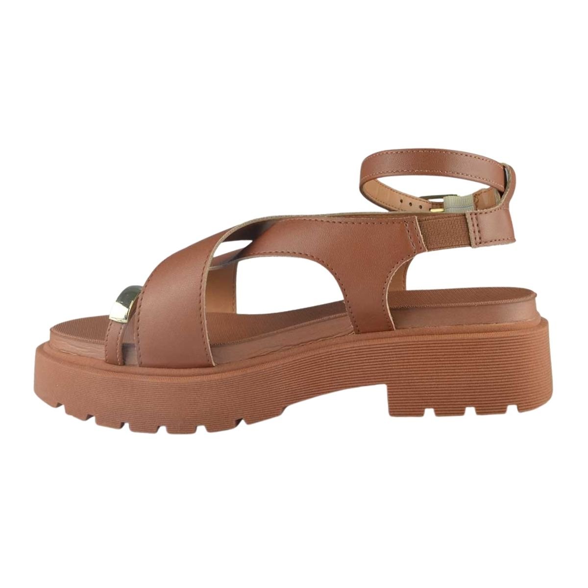 Sandália Plataforma Tratorada Feminino Vizzano 6499.122 Marrom Marrom 5